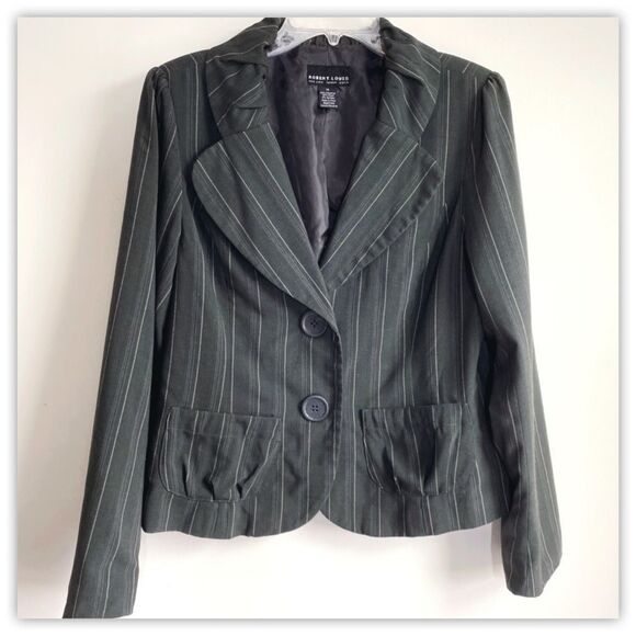 Robert Louis Dark Grey Striped Lightweight Blazer - Picture 1 of 3